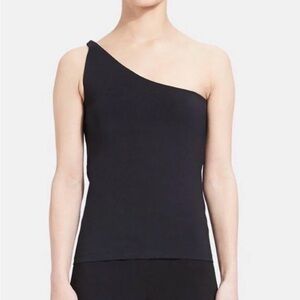 Theory One Shoulder Knot Top Black Size M